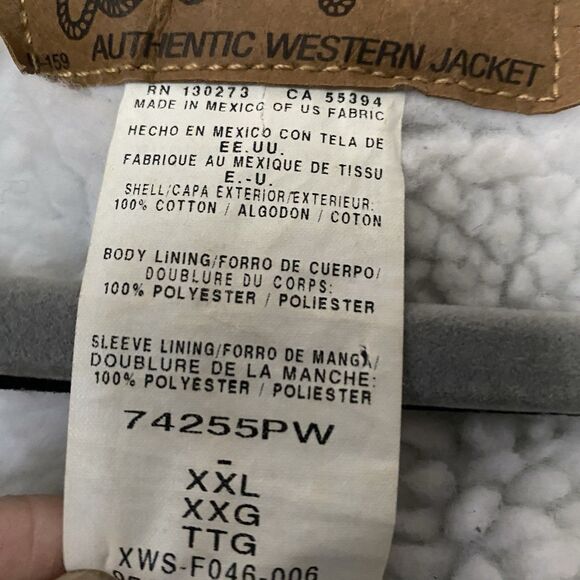 Vintage Men’s Wrangler Sherpa Denim Jacket Large Trucker Cowboy - Picture 7 of 9